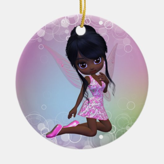 Cute African American Girl Ornament (Voorkant)