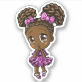 Cute African American Girl Sticker (Voorkant)