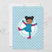 Cute African American Ice Skating Birthday Party Kaart (Achterkant)