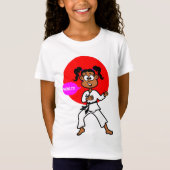 Cute African American Karate Girl T shirt (Voorkant)