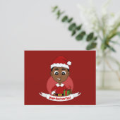 Cute African American Kerstboy cartoon Briefkaart (Staand voorkant)