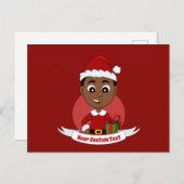 Cute African American Kerstboy cartoon Briefkaart (Voorkant / Achterkant)