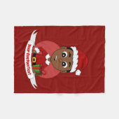 Cute African American Kerstboy cartoon Fleece Deken (Voorkant (Horizontaal))