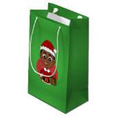 Cute African American Kerstboy cartoon Klein Cadeauzakje (Achterkant Gekanteld)