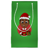 Cute African American Kerstboy cartoon Klein Cadeauzakje (Voorkant)