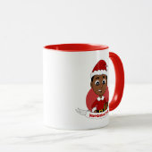 Cute African American Kerstboy cartoon Mok (Voorkant rechts)