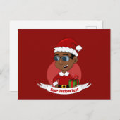 Cute African American Kerstboy met een bril Briefkaart (Voorkant / Achterkant)