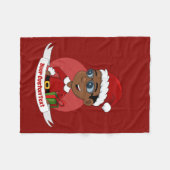Cute African American Kerstboy met een bril Fleece Deken (Voorkant (Horizontaal))