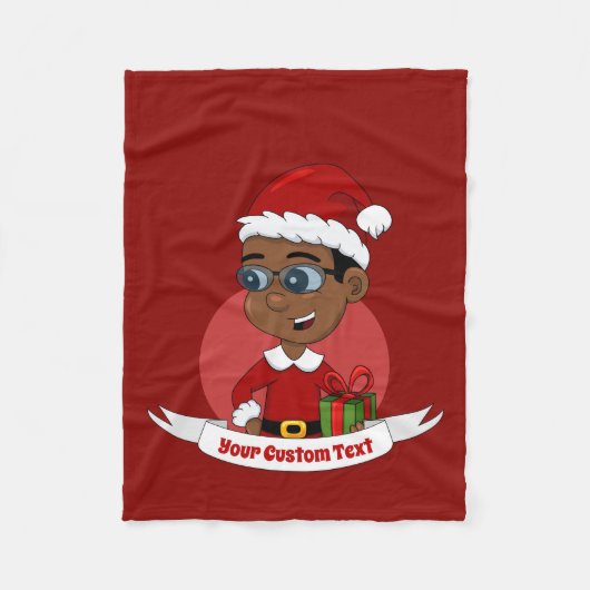 Cute African American Kerstboy met een bril Fleece Deken (Voorkant)