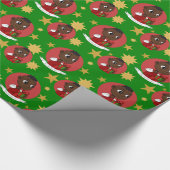 Cute African American Kerstmis cartoon Cadeaupapier (Hoek)