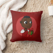 Cute African American Kerstmis cartoon Kussen (Deken)