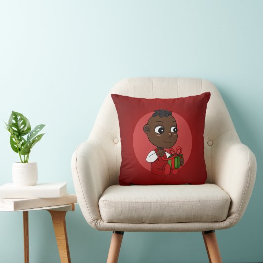 Cute African American Kerstmis cartoon Kussen (Stoel)