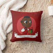 Cute African American Kerstmis cartoon Kussen (Deken)