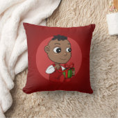 Cute African American Kerstmis cartoon Kussen (Deken)
