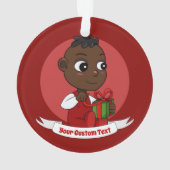 Cute African American Kerstmis cartoon Ornament (achterkant)