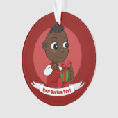 Cute African American Kerstmis cartoon Ornament (voorkant)