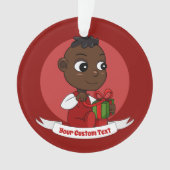 Cute African American Kerstmis cartoon Ornament (voorkant)