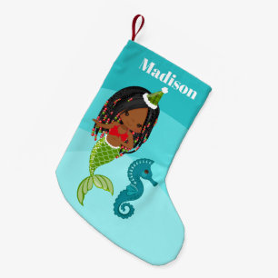 Cute African American mermaid decor Kleine Kerstsok