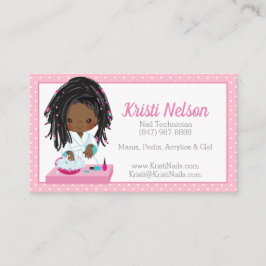 Cute African American Nail Tech Visitekaartje