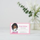 Cute African American Nail Tech Visitekaartje (Staand voorkant)