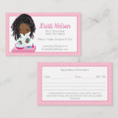 Cute African American Nail Tech Visitekaartje (Voorkant / Achterkant)
