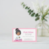 Cute African American Nail Tech Visitekaartje (Staand voorkant)