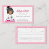 Cute African American Nail Tech Visitekaartje (Voorkant / Achterkant)