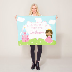 Cute African American Our Little Princess Fleece Deken