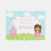 Cute African American Our Little Princess Fleece Deken (Voorkant (Horizontaal))