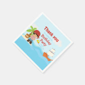 Cute African American Pirate Boy in Red Birthday Servet (Hoek)