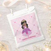 Cute African American Princess Pink Birthday Party Bedankzakje (Geknipt)