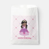 Cute African American Princess Pink Birthday Party Bedankzakje (Voorkant)