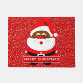 Cute African-American Santa Claus Kerstmis Deurmat (Voorkant)