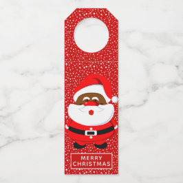 Cute African-American Santa Claus Kerstmis Flessenhanger