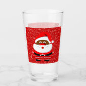 Cute African-American Santa Claus Kerstmis Glas (Voorkant)