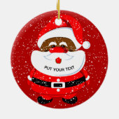 Cute African-American Santa Claus Kerstmis Keramisch Ornament (Achterkant)