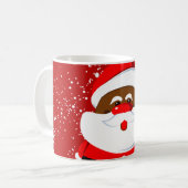 Cute African-American Santa Claus Kerstmis Koffiemok (Voorkant links)