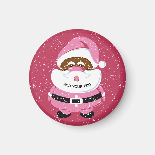 Cute African-American Santa Claus Kerstmis Magneet (Voorkant)