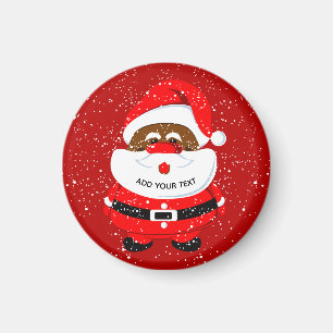 Cute African-American Santa Claus Kerstmis Magneet
