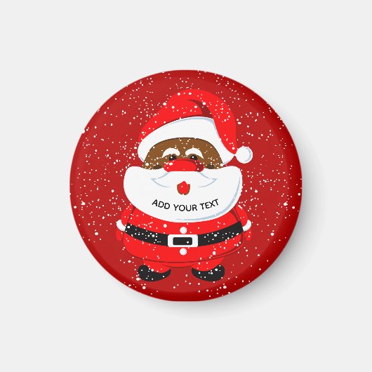 Cute African-American Santa Claus Kerstmis Magneet (Voorkant)