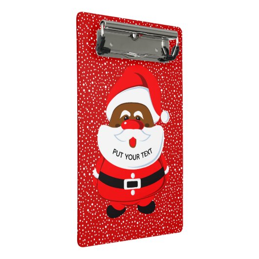 Cute African-American Santa Claus Kerstmis Mini Klembord (Schuin)