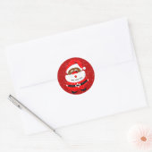 Cute African-American Santa Claus Kerstmis Ronde Sticker (Envelop)