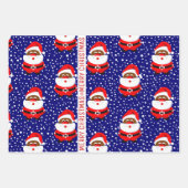 Cute African-American Santa Claus Merry Kerstmis Inpakpapier Vel (Voorkant)