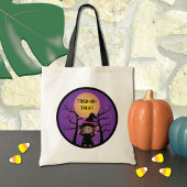 Cute African American Witch Trick-or-Treat Bag Tote Bag