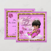 Cute African Baby shower Pink Gold Kaart (Voorkant / Achterkant)