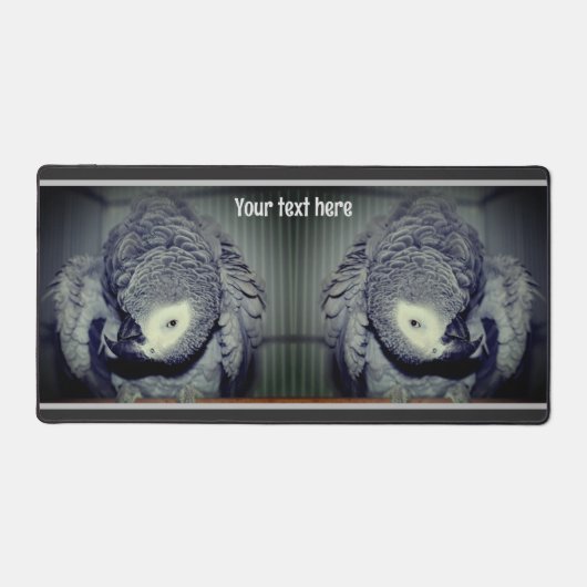 Cute African Gray Parrot, gepersonaliseerd Bureaumat (Voorkant)