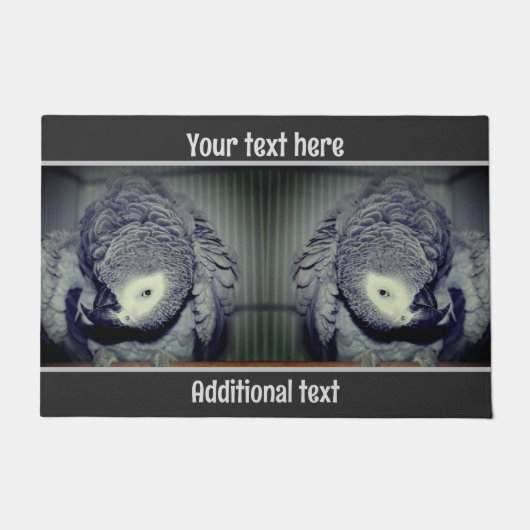 Cute African Gray Parrot, gepersonaliseerd Deurmat (Voorkant)