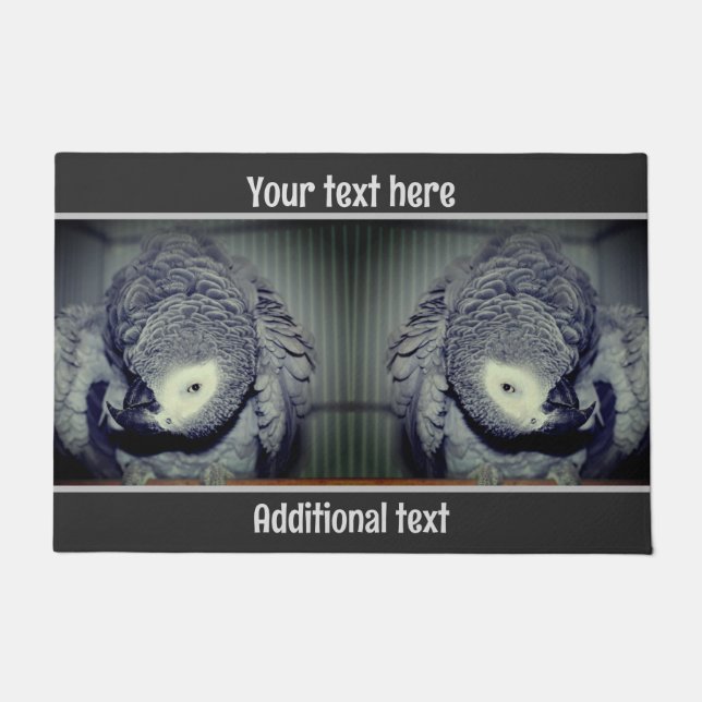 Cute African Gray Parrot, gepersonaliseerd Deurmat (Voorkant)