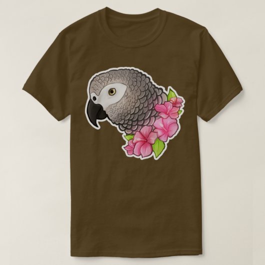 Cute African Grey T-shirt (Design voorkant)