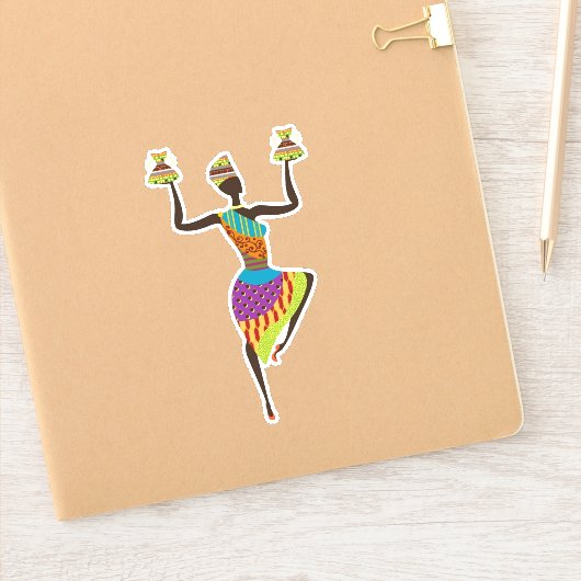 Cute African lady art Sticker (Notitieboek)